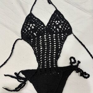 Black Crochet Kids Women’s One Piece